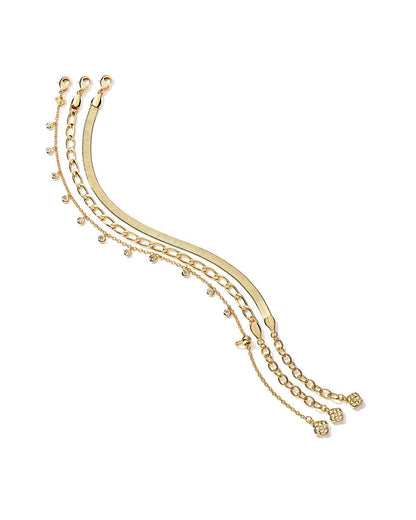 Kassie Set of 3 Chain Bracelet Gold Metal