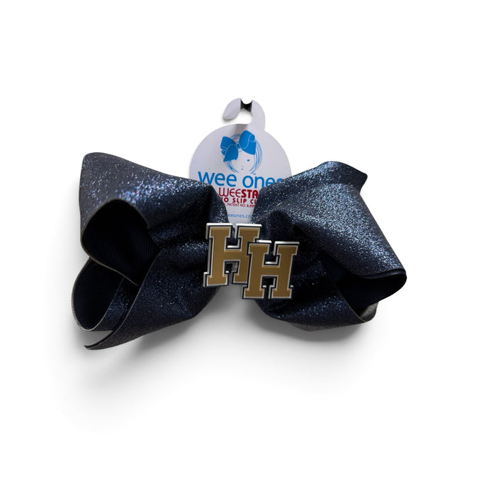King Glitter Bow, navy, charger horse patch