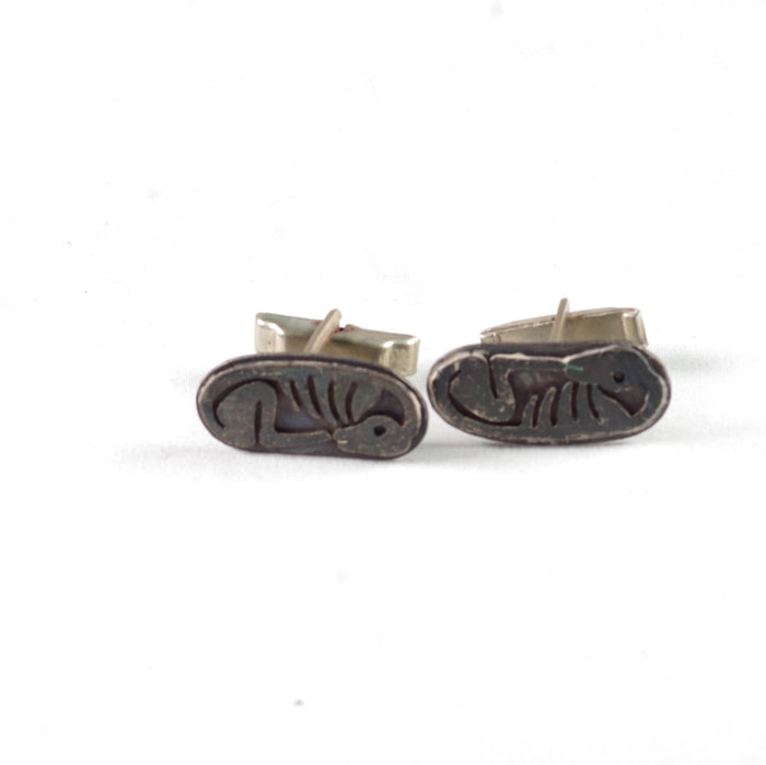 Lizard Skeleton Silver Cufflinks