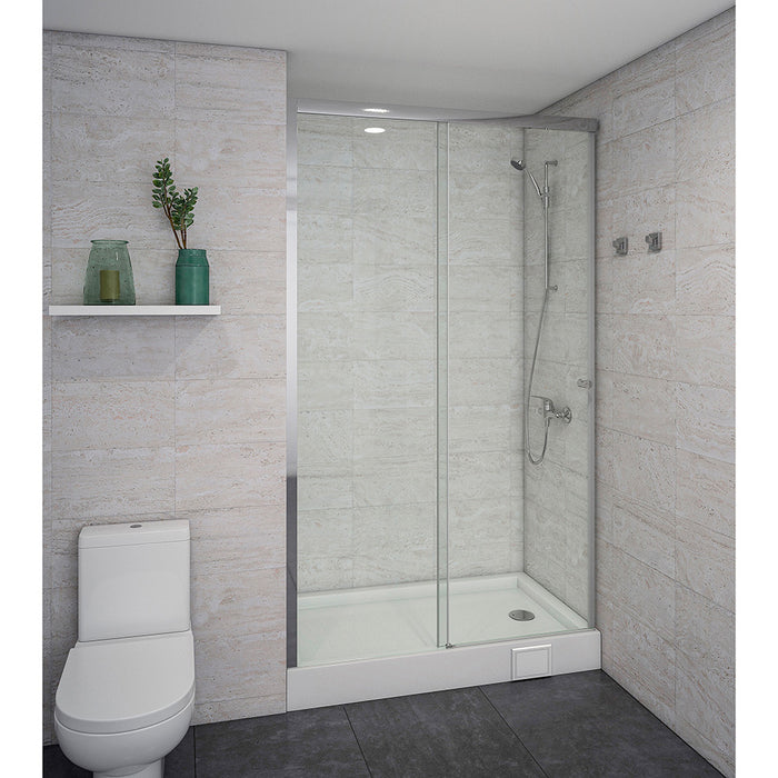 Mampara Corredera Ajustable ±1 cm 120X185 cm Cromo