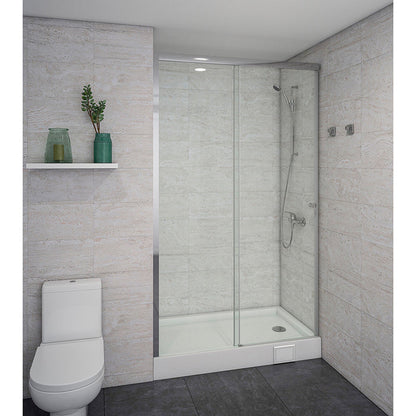 Mampara Corredera Ajustable ±1 cm 120X185 cm Cromo