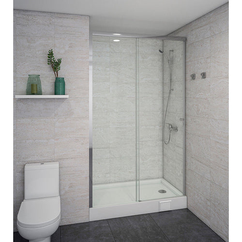 Mampara Corredera Ajustable ±1 cm 120X185 cm Cromo