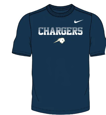 Men's Nike Legend, navy, CHARGERS gradient horse