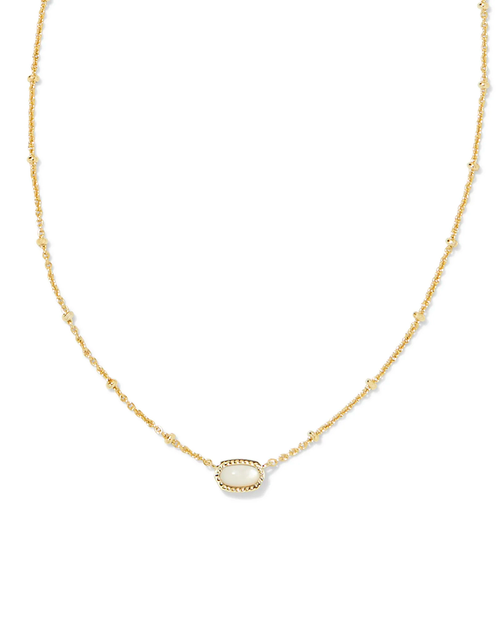 Mini Elisa Satellite Pendant Necklace Gold Ivory MOP