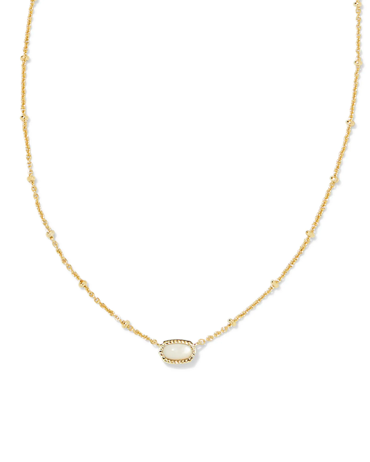Mini Elisa Satellite Pendant Necklace Gold Ivory MOP