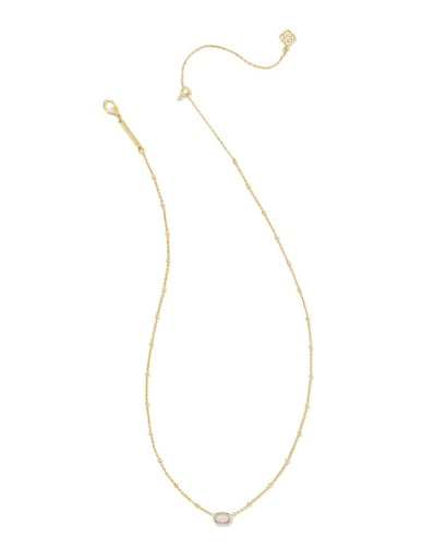 Mini Elisa Satellite Pendant Necklace Gold Pink Opalite Crystal