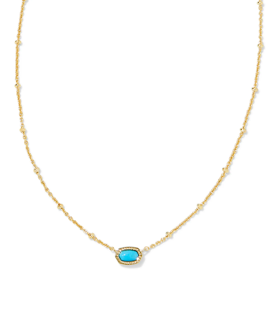 Mini Elisa Satellite Pendant Necklace Gold Turquoise