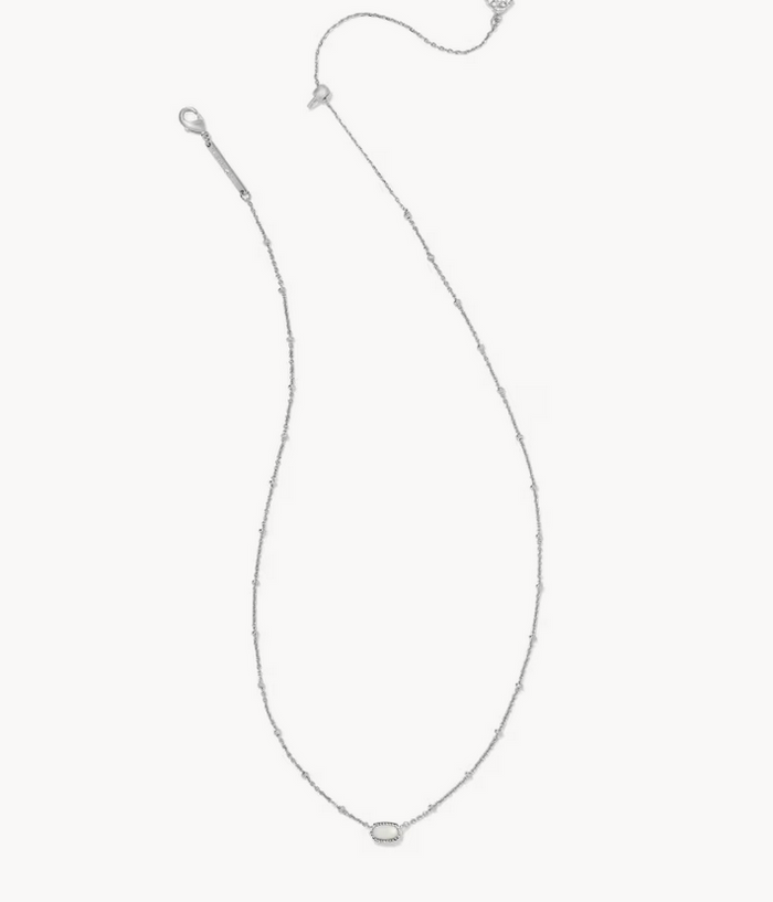 Mini Elisa Satellite Pendant Necklace Ivory MOP Silver