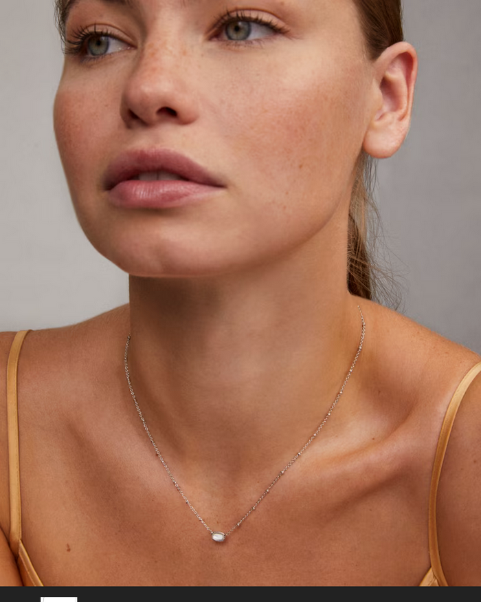 Mini Elisa Satellite Pendant Necklace Ivory MOP Silver