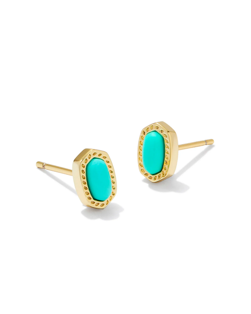 Mini Ellie Stud Earrings Gold Mint Magnesite
