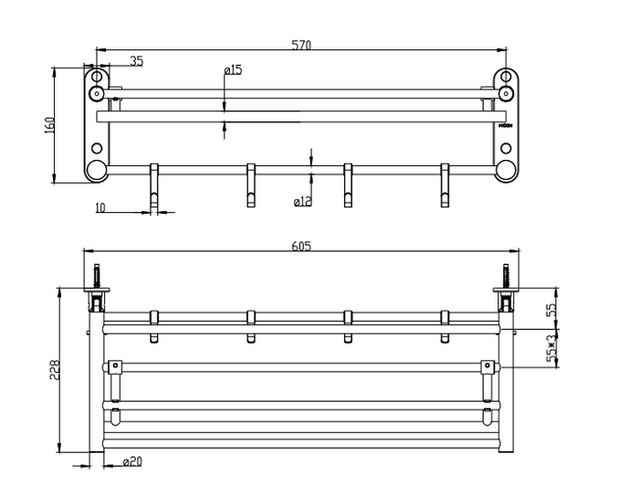 Moen ACC1914SLP Rotatable Towel Shelf(SLP)
