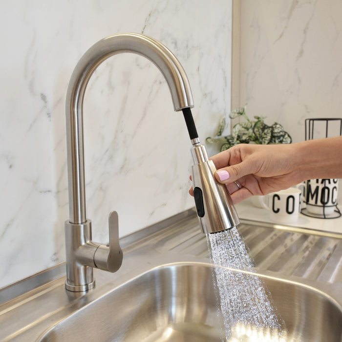 Monomando Lavaplatos Extraíble Veletri Inox Satinado