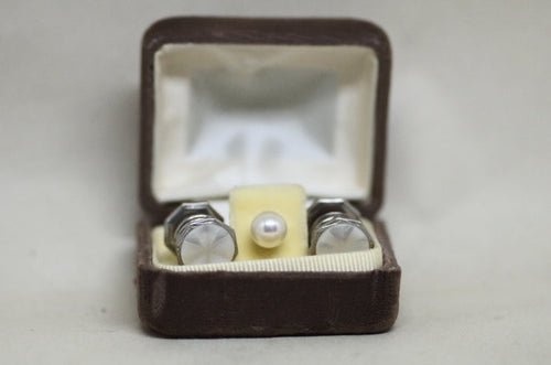 Mother of Pearl Cufflink and Tie Tack Set