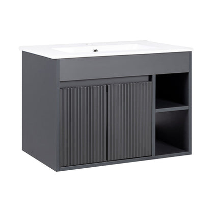 Mueble Vanitorio Lille Dark Grey Texturado + Cubierta 60x46x50 cm
