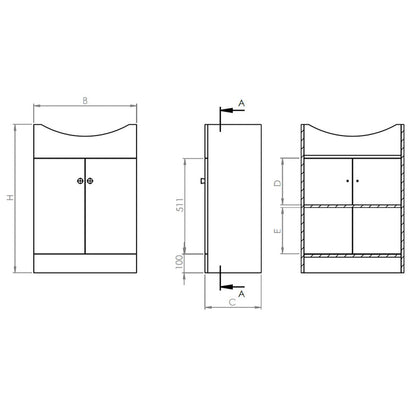 Mueble Vanitorio Marie Lenga + Cubierta 50x43x30 cm
