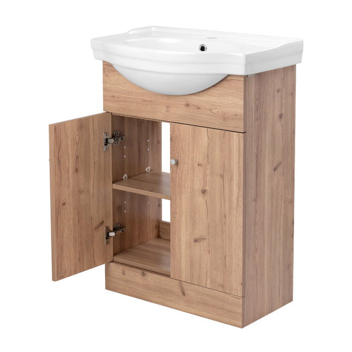 Mueble Vanitorio Marie Rústico + Cubierta 60x43x30 cm