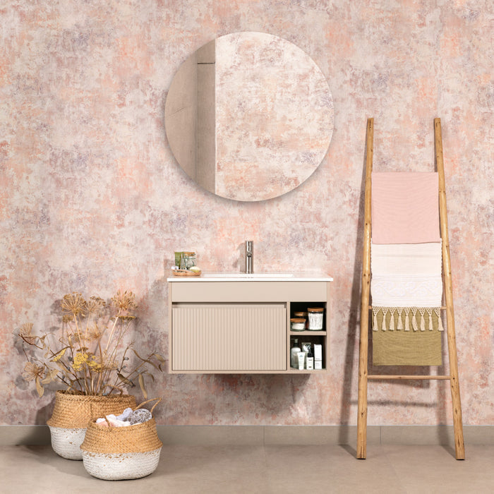 Mueble Vanitorio Marsella Greige Texturado + Cubierta 60x46x50 cm