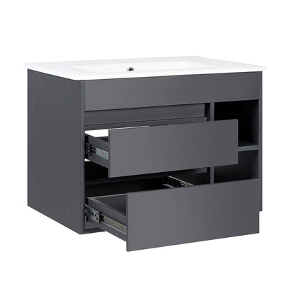 Mueble Vanitorio Paris Dark Grey + Cubierta 60x46x50 cm
