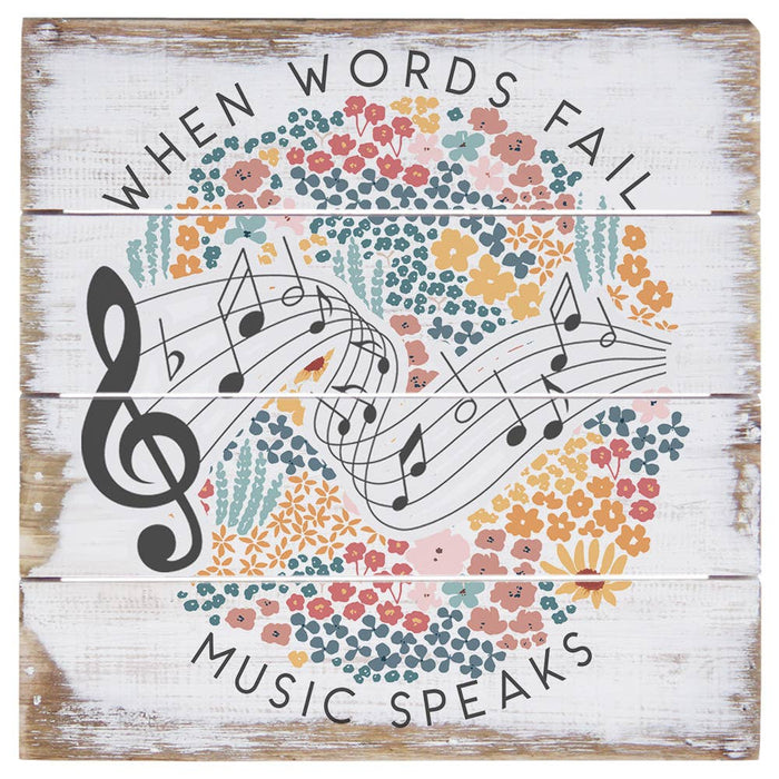 Music Speaks Floral - Perfect Pallet Petities: 6" x 6" x 1"