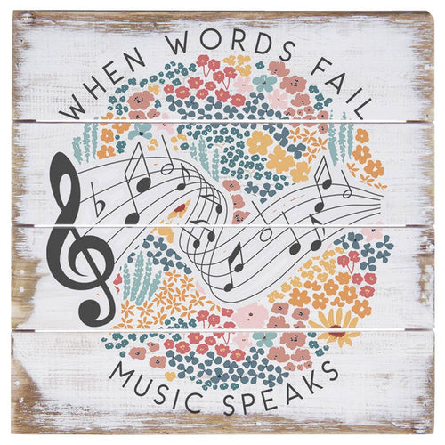 Music Speaks Floral - Perfect Pallet Petities: 6" x 6" x 1"