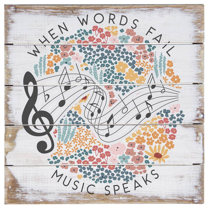 Music Speaks Floral - Perfect Pallet Petities: 6" x 6" x 1"