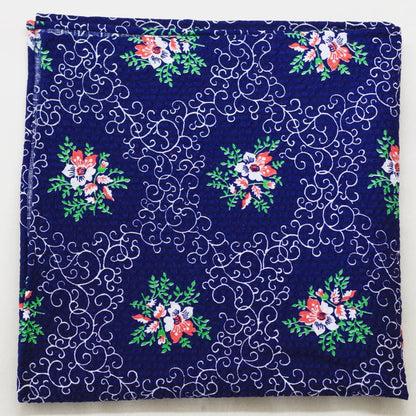 Navy Floral Cotton Seersucker Pocket Square by Put This On