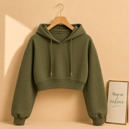 OLIVE GREEN CROP HOOD