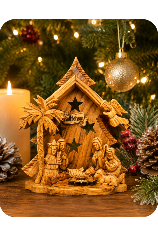 Olive Wood Bethlehem Nativity - Holy Land