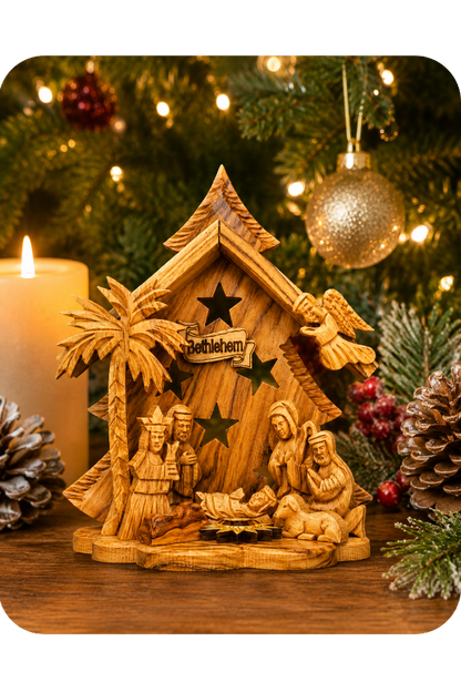 Olive Wood Bethlehem Nativity - Holy Land