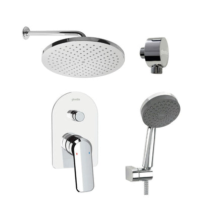 Pack Baño Arbea | Griferías Ducha Empotrada + Plato + Maneral Cromo
