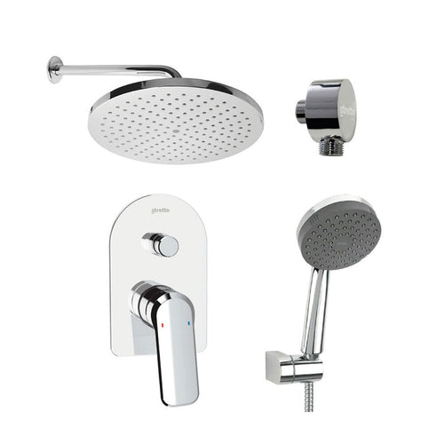 Pack Baño Arbea | Griferías Ducha Empotrada + Plato + Maneral Cromo
