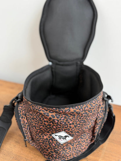 Patterned Helmet Bag – Chocolate Cheetah Equestrian Helmet Bag | WhinneyWear