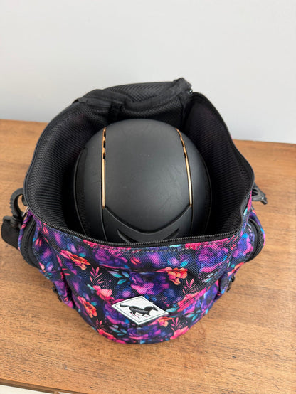 Patterned Helmet Bag – Midnight Bloom Equestrian Helmet Bag | WhinneyWear