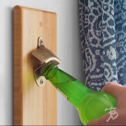 Personalized Wall Mounted Bottle Opener with Magnetic Bottle Cap Catcher