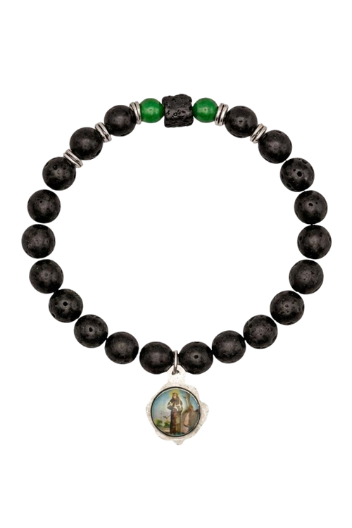 Pietra Lavica St. Francis Bracelet - Green