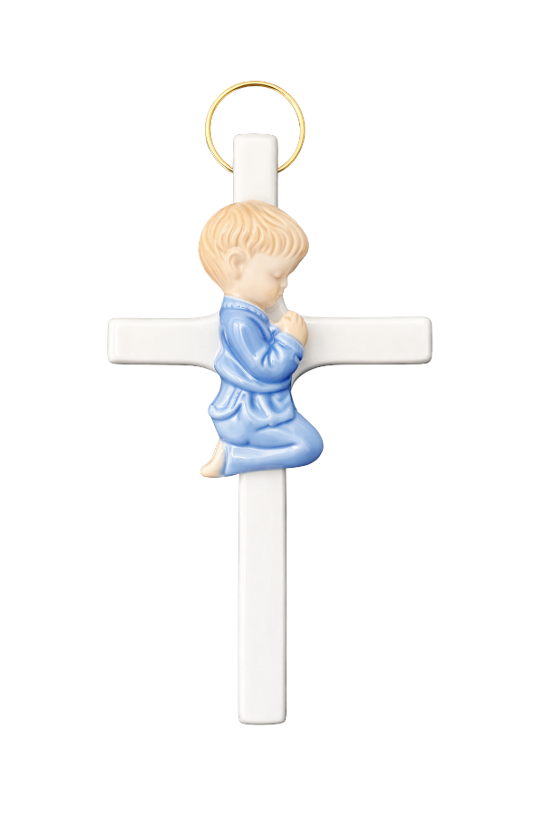 Praying Boy Wall Cross - Baptism