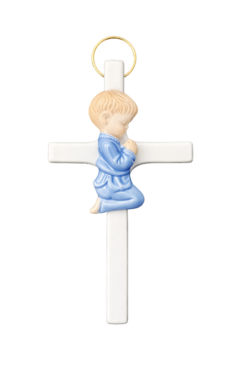 Praying Boy Wall Cross - Baptism