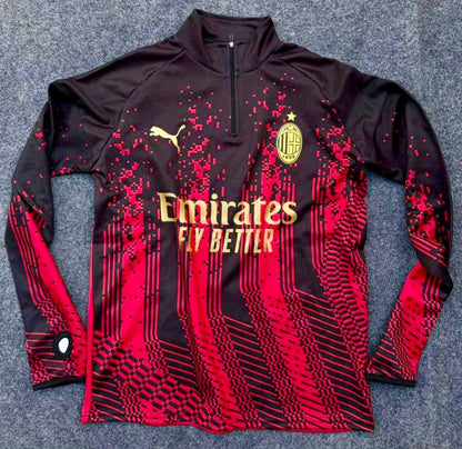 Premium Quality Digital printing Football zipper Ac milan