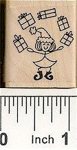 Present Juggler Elf Rubber Stamp 2548D
