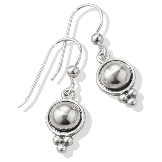 Pretty Tough Stud French Wire Earrings Silver
