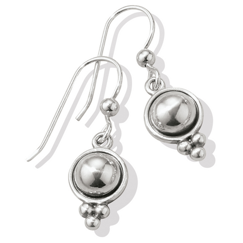 Pretty Tough Stud French Wire Earrings Silver