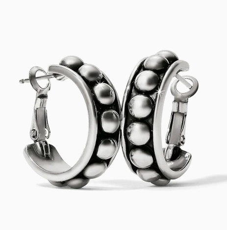 Pretty Tough Stud Medium Leverback Hoop Earrings