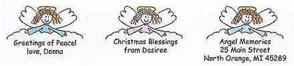 PSA - Greeting Angel Personalized Rubber Stamp - PSA-1057