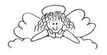 PSA - Thinking Angel Personalized Rubber Stamp - PSA-1041
