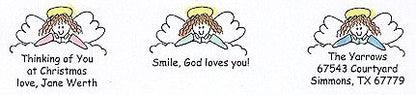 PSA - Thinking Angel Personalized Rubber Stamp - PSA-1041