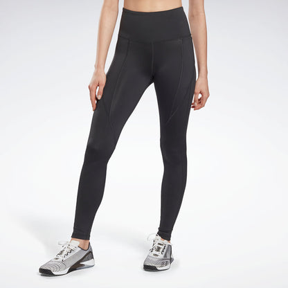 Reebok Apparel Women Workout Ready Pant Program High Rise Leggings Nghblk