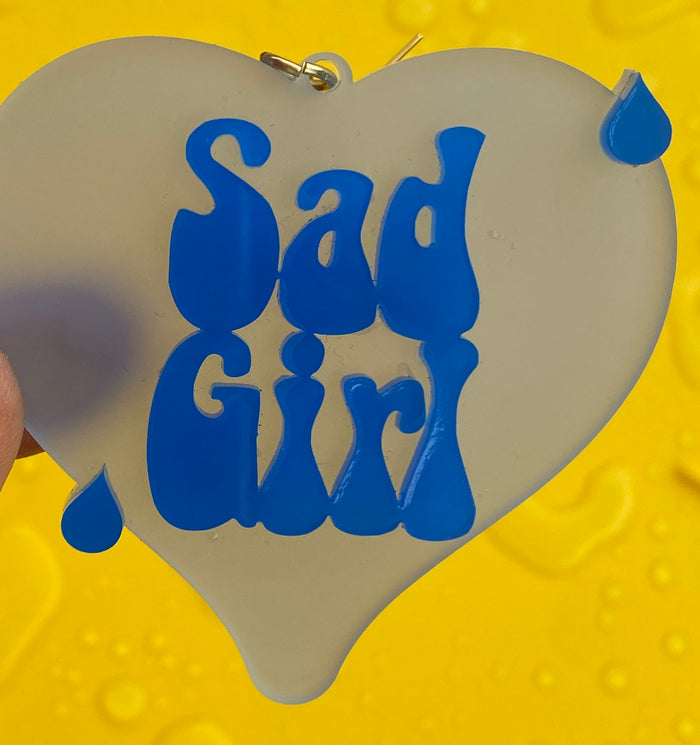 Sad Girl Acrylic Earrings
