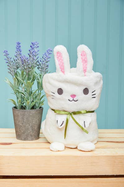 SALE Easter Bunny Rabbit White Blanket