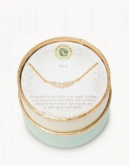 Sea La Vie Necklace 18'' Fly/Wings Gold