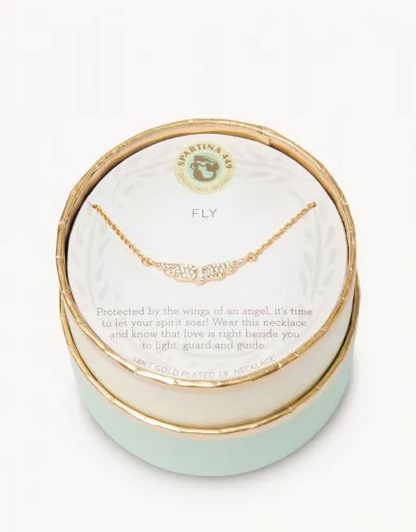 Sea La Vie Necklace 18'' Fly/Wings Gold